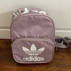 Lilac Adidas back pack, small.